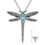 AOBOCO Dragonfly Urn Necklace for Ashes Sterling Silver Memorial Keepsake Cremation Jewelry Gifts with Filling Tool AOBOCO Dragonfly Urn Necklace for Ashes Sterling Silver Memorial Keepsake Cremation Jewelry Gifts with Filling Tool