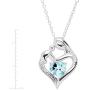 Mother and Child Heart Pendant with Diamond in Sterling Silver (.003 cttw, I-J Color, I3 Clarity), 18''