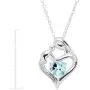 Mother and Child Heart Pendant with Diamond in Sterling Silver (.003 cttw, I-J Color, I3 Clarity), 18''