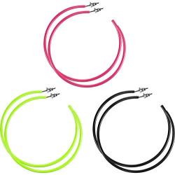 3 Pairs Women Fashion Retro Neon Earrings for 80s Party or Retro Costume Party (Loop Earings)