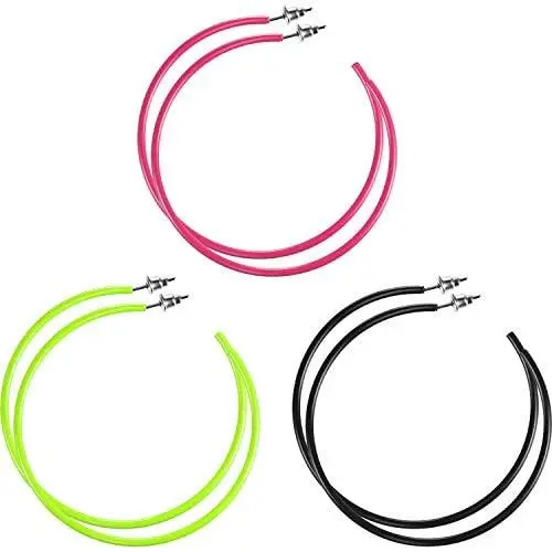 3 Pairs Women Fashion Retro Neon Earrings for 80s Party or Retro Costume Party (Loop Earings) 3 Pairs Women Fashion Retro Neon Earrings for 80s Party or Retro Costume Party (Loop Earings)