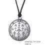 Sigil of Archangel Uriel Pendant Necklace，Talisman Amulet Gothic Jewelry Unisex (rope)
