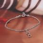 Vanbelle Sterling Silver Jewelry Beaded Multi Layer Chain Bracelet & Hanging Infinity Charm with Cubic Ziconia Stones and Rhodium Plated for Women and Girls