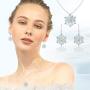 Belinda Jewelz Sterling Silver Gem Snowflake Earrings and Pendant Necklace Set