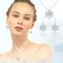 Belinda Jewelz Sterling Silver Gem Snowflake Earrings and Pendant Necklace Set
