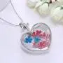 YAZILIND Platinum Plated DIY Dried Flower Heart Lockets Pendant Chain Necklace Jewelry Gift YAZILIND Platinum Plated DIY Dried Flower Heart Lockets Pendant Chain Necklace Jewelry Gift