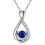 Caperci Sterling Silver Gemstone Infinity Pendant Necklace - Valentines Day Jewelry Gifts for Her