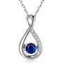 Caperci Sterling Silver Gemstone Infinity Pendant Necklace - Valentines Day Jewelry Gifts for Her