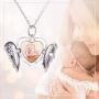 Custom4U Angel Wing Locket for Teen Girls Personalized Tiny Locket Necklace that Holds Picture 925 Sterling Silver Pendant with 16''/18''/22'' Chain Christmas Jewelry