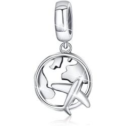 BAMOER 925 Sterling Silver Feathers Angel Wing Heart Shape Charm Bead Fit Bracelet Necklace