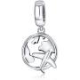 BAMOER 925 Sterling Silver Feathers Angel Wing Heart Shape Charm Bead Fit Bracelet Necklace