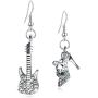 DAMLENG Unique Chic Charm Shine Sparkly Crystal Glass Shoes Guitar Dangle Drop Earrings for Women Girls Fashion Statement Jewelry Gifts