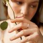 YeGieonr Handmade Flower Signet Ring -Minimalistic Statement Ring with Botanical Engraved- Delicate Personalized Jewelry Gift for Women/Girls
