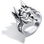 Vanski Mens Stainless Steel Egyptian God Anubis Ring Vintage Gold Plated Ankh Cross Ring Jewelry