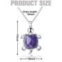 CTYBEADS Crystal Longevity Turtle Pendant,Healing Stone Turtle Necklace, Tortoise Clavicle Chain,Mens and Womens Birthstone Jewelry Treatment Balance Chakra Opal Pendant