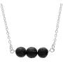 SENFAI Natural Lava-Rock Essential Oil Diffuser Necklace 18'' 3 Tone