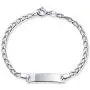 Thin ID Identification Bracelet Curb Cuban Link Engravable Name Plate 925 Silver Sterling Small Wrist 6 Inch Personalize