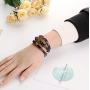 ORAZIO Leather Bracelets for Women Girls Flower Wrap Bracelets