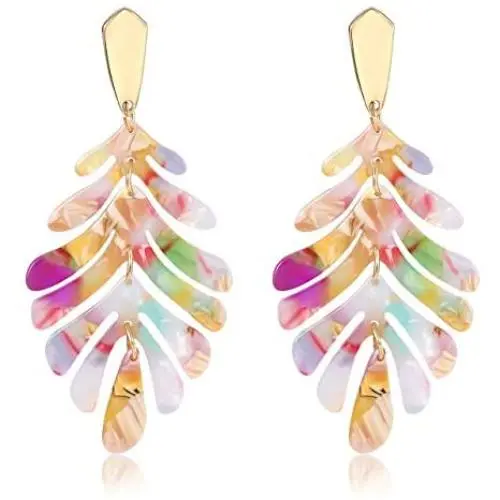 Acrylic Earring for Women - Statement Leaf Drop Dangle Earrings Resin Tortoise Leopard Earrings Bohemian Fashion Jewelry for Mom,Sister,Daughter Gifts Acrylic Earring for Women - Statement Leaf Drop Dangle Earrings Resin Tortoise Leopard Earrings Bohemian Fashion Jewelry for Mom,Sister,Daughter Gifts