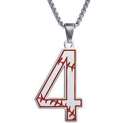 JIAHATE Number Necklace for Womens Girls,Sport Jersey Baseball Pendant Necklace Custom Lucky Digital 0-9 Necklace Stainless Steel Durable Chain Jewelry