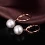 ZowBinBin 925 Sterling Silver 10mm Pearl Earrings, Beautiful Black Pearl Earrings, White Pearl Dangle Earrings Hypoallergenic Drop Pearl Earrings