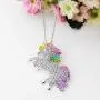 ALoveSoul Silver Tone Little Princess Rainbow Unicorn Pendant Girl Ladies Fashion Necklace Gift for Women ALoveSoul Silver Tone Little Princess Rainbow Unicorn Pendant Girl Ladies Fashion Necklace Gift for Women