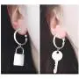 Asymmetric Key Lock Hoop Dangle Earrings Minimalist Geometric Big Circle Round Hook Drop Earring Women Fashion Ear Jewelry