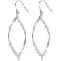 Stainless Steel Rhombic Wave Shaped Simple Plain Dangle Earrings