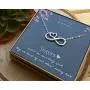 EFYTAL Sister Gifts from Sister, 925 Sterling Silver Infinity with Heart Necklace, Birthday Jewelry Gift Necklaces for Sisters, Best Friend, Jewelry Gift Idea for Her