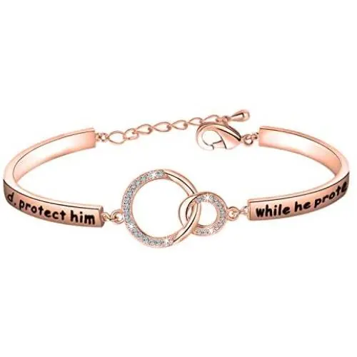 Zuo Bao Military Mom Wife Bracelet Lord Protect Him While He Protects Us Gift for Soldier Military Wife/Mom Zuo Bao Military Mom Wife Bracelet Lord Protect Him While He Protects Us Gift for Soldier Military Wife/Mom