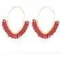 Wollet V-shaped Beaded Earrings Statement Beaded Drop Fringe Earrings, Boho Handmade Bead Tassel Earrings Jewelry Gift for Women Girls
