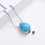 Turquoise Floating Teardrop Shape Urns Pendants Unisex Necklaces- Memorial Keepsake Cremation Jewelry