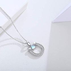 Horseshoe Necklace 925 Sterling Silver Lucky Horseshoe Pendant Necklace Horse Lover Gift for Birthday Christmas