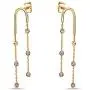 Pori Jewelers 14K Solid Tricolor Gold Diamond Cut Ball And Chain Dangle Earrings - Butterfly Backings - Yellow, White, And Rose Gold Pori Jewelers 14K Solid Tricolor Gold Diamond Cut Ball And Chain Dangle Earrings - Butterfly Backings - Yellow, White, And Rose Gold