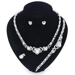 Giffor 002 Bracelets for Women Silver Plated Jewelry Sets Necklaces Stud Earrings Birthday Gifts Braclets