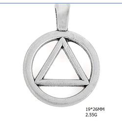 My Shape Zinc Alloy AA Symbol Alcoholics Anonymous Pendant Necklace Jewelry Gifts