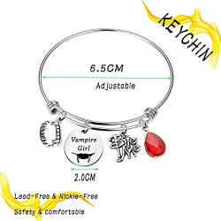 KEYCHIN American TV Show Inspired Jewelry Halloween Jewellery Vampire Girl Bracelet Narration of Classic Movies Damon Stefan Fans Keychain Movie Peripheral Jewellery