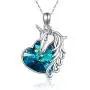 JUSTKIDSTOY Unicorn Necklace Jewelry 925 Sterling Silver Unicorn Pendant Necklace with Crystal Birthday Gifts for Women Girls JUSTKIDSTOY Unicorn Necklace Jewelry 925 Sterling Silver Unicorn Pendant Necklace with Crystal Birthday Gifts for Women Girls