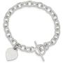 925 Sterling Silver Dangling Engraveable Heart Charm Bracelet 7.25 Inch Fine Jewelry For Women Gifts For Her