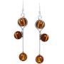 Natural Amethyst Malachite Moonstone Labradorite Dangle Earrings 8X8Mm Round Shape Gemstones 925 Silver Overlay Handmade Dangle Earrings