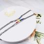 Eacoo Rainbow LGBT Bracelet, Stainless Steel Chain Bracelet for Women Adjustable Hand Jewelry
