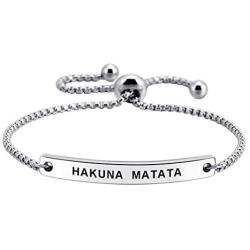 Hakuna Matata No Worries Macrame Bracelet Inspired Gift for Women and Teen Girls Best Friend