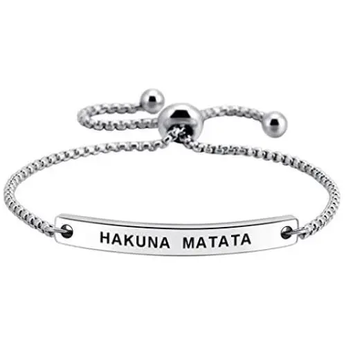 Hakuna Matata No Worries Macrame Bracelet Inspired Gift for Women and Teen Girls Best Friend
