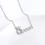 Flyow 925 Sterling Silver White Cz Crown Princess/Queen Pendant Word Charm Necklace for Girlfriend Wife Daughter Granddaughter, 18 Inch + 2 Inch
