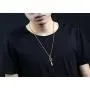 HUANIAN Mens Stainless Steel Coptic Anka Cross Religious Pendant Necklace, 24'' Curb Chain HUANIAN Mens Stainless Steel Coptic Anka Cross Religious Pendant Necklace, 24'' Curb Chain