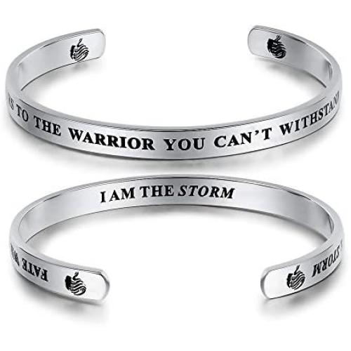 UNY Jewelry Inspirational Quote Fate Whispers to The Warrior You Cant Withstand The Storm. I Am The Storm