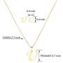 morniface Dainty Initial Necklace Letters A to Z 26 Alphabet Pendant Necklace， Initial Stud Earrings Personalized Necklace for Women Jewelry
