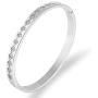 LINFENG Women’s Zircon Stainless Steel Brecelet for Love Polished Cuff Bangle Adjustabl Hinged Bracelets，Perfect Jewelry Gift