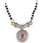 Efulgenz Fashion Jewelry Set of Indian CZ Mangalsutra Pendant Necklace Stud & Hoop Earrings