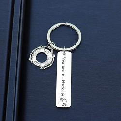 SIDIMELO Thank You Gifts Lifesaver Keychain You are A Lifesaver Keychain Appreciation Gift for Volunteer Life Guard Fashion Jewelry for Brother Father Boyfriend